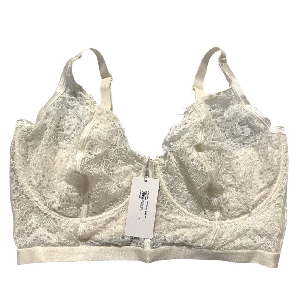 Cosabella Sicilia Curvy Longline Bra Ivory Lace L Large NWT Underwire Bustier
